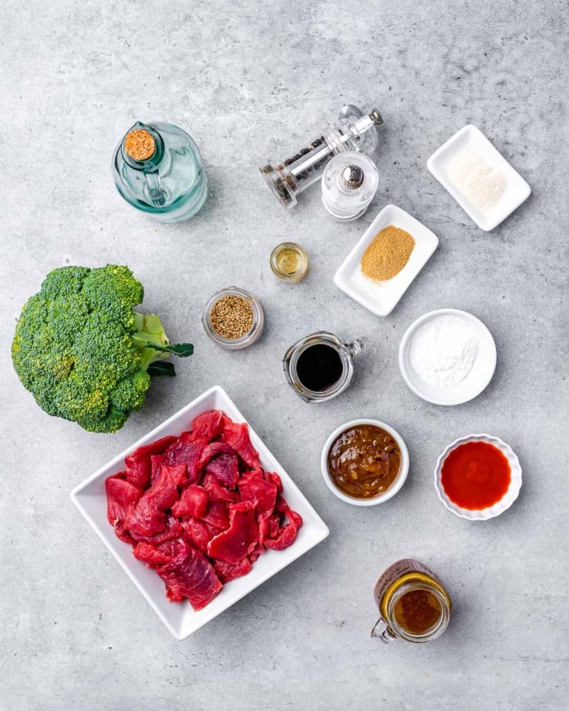 ingredients to make the beef stir fry 