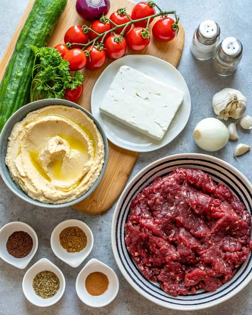 ingredients for beef kafta 