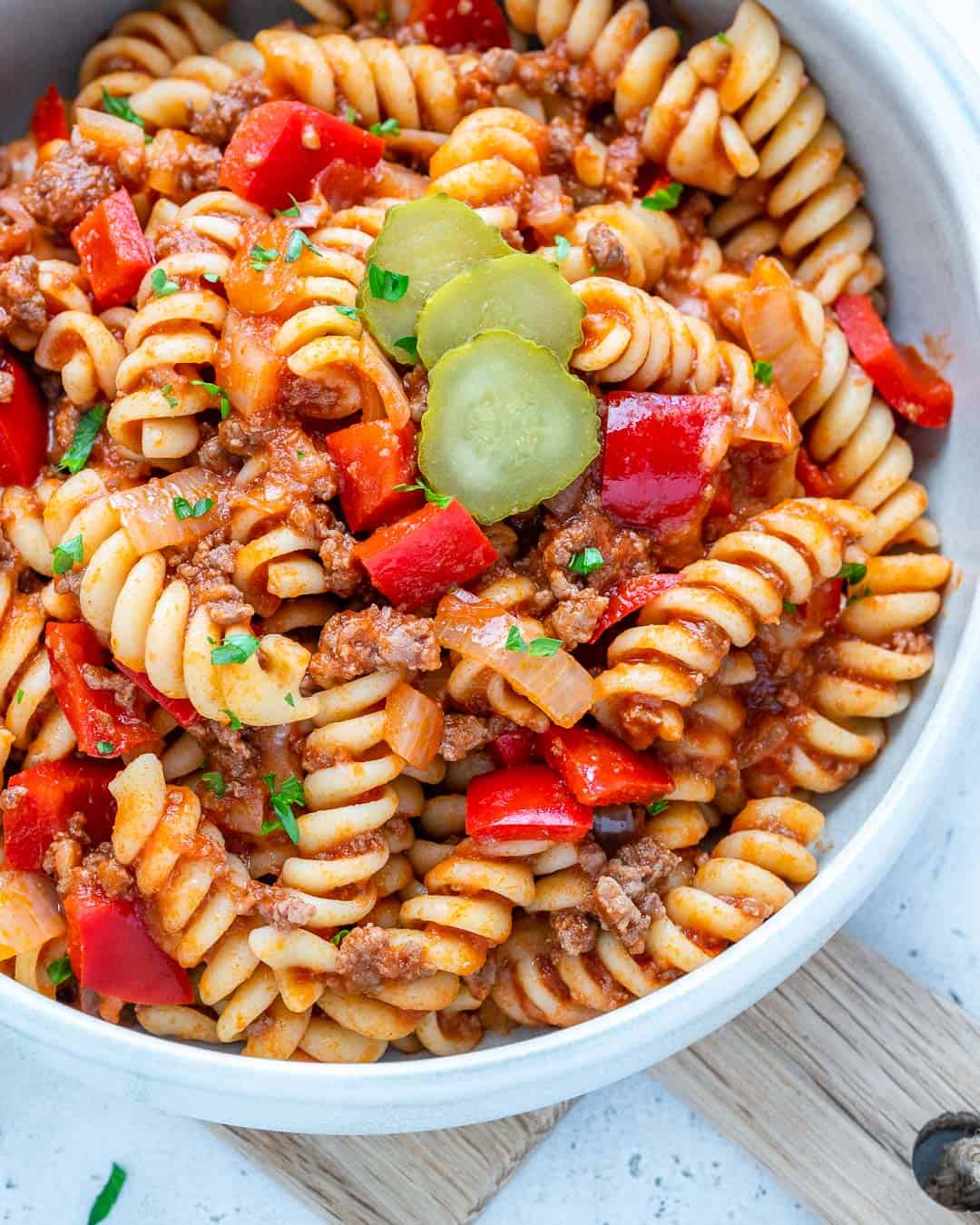 close up view of pasta in a bowl