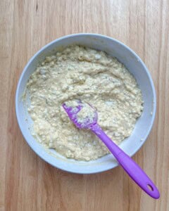 cottage cheese mixture combined in a bowl.
