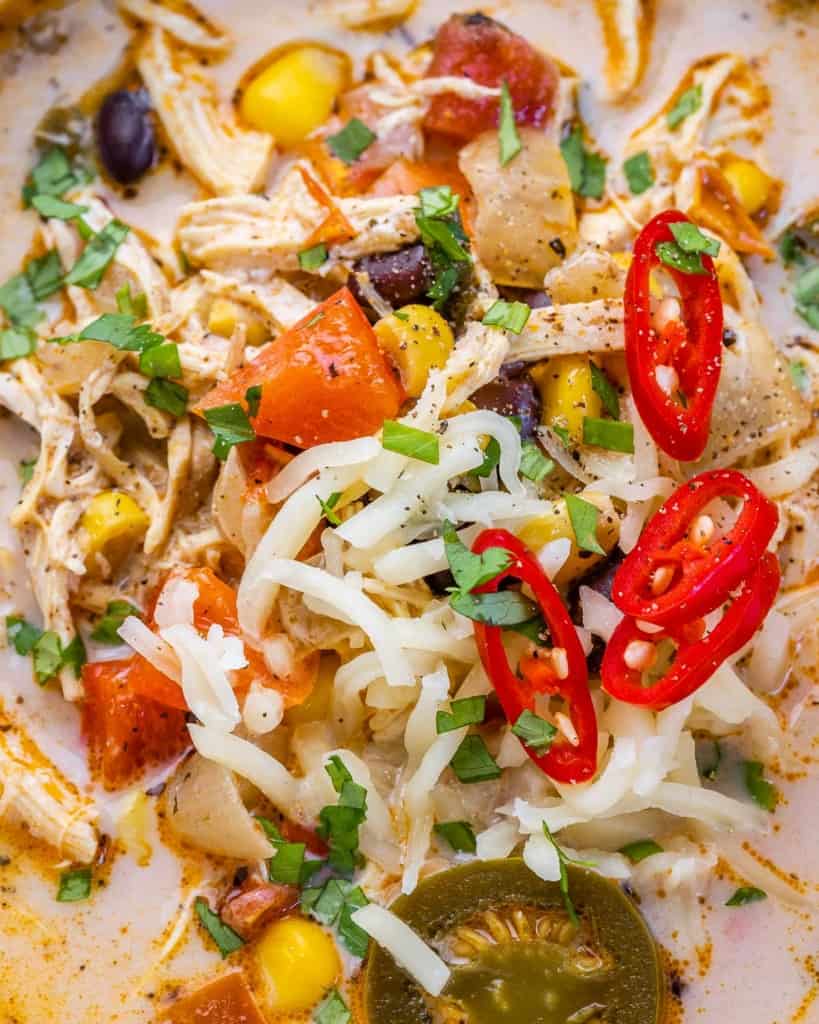 close up view of the tortilla soup