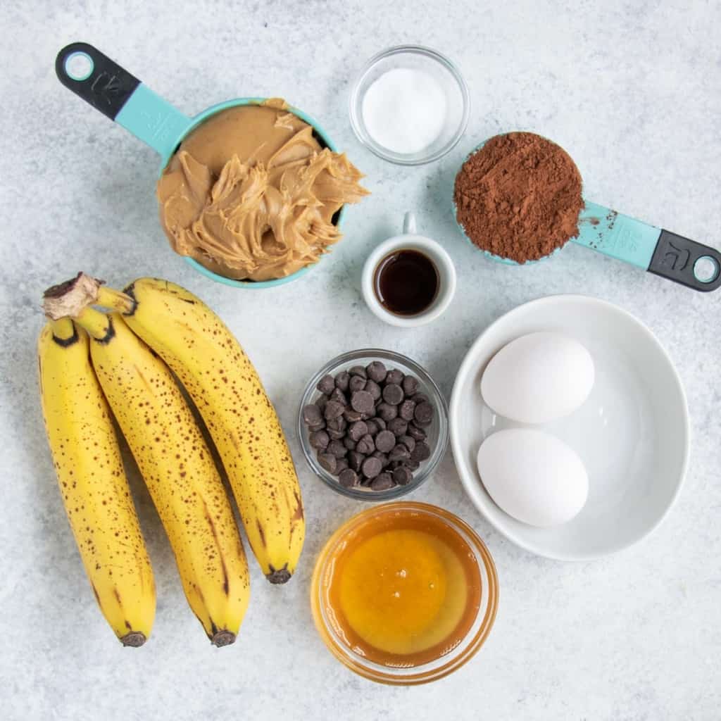 ingredients to make chocolate muffins 