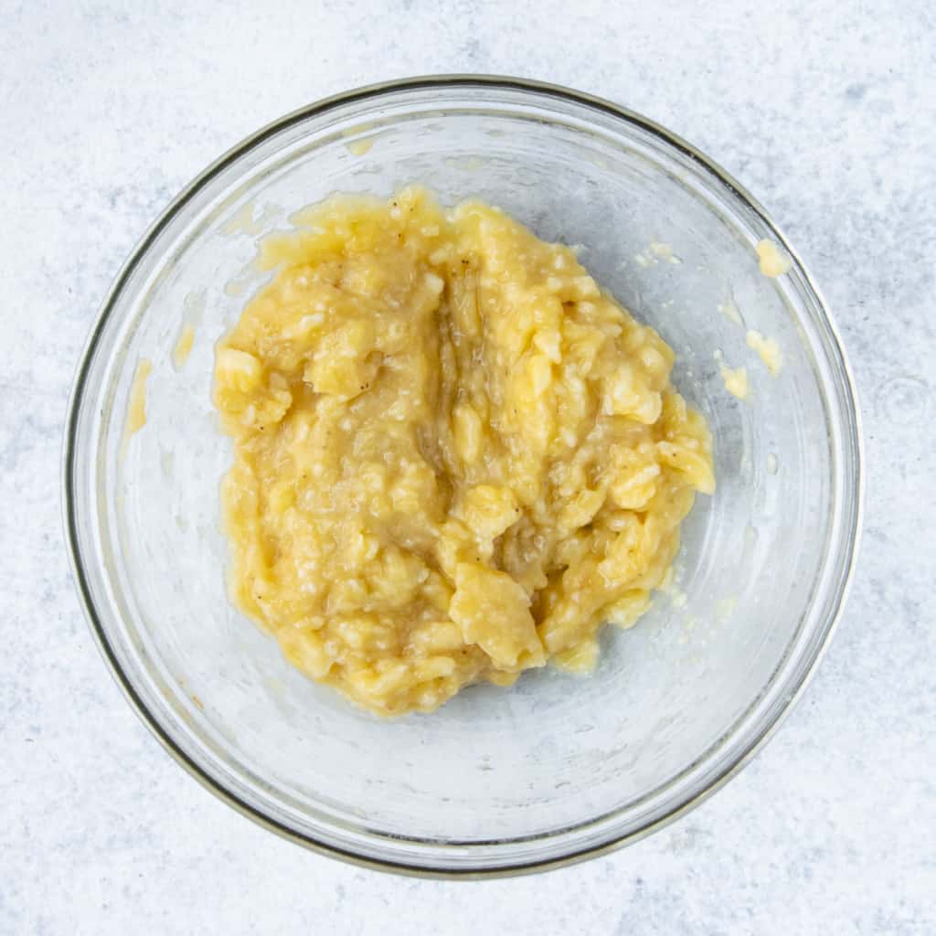 mashed banana in a bowl
