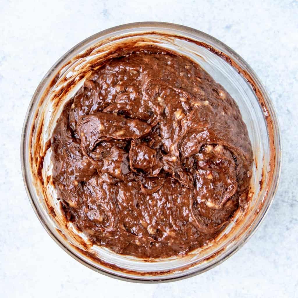 chocolate muffins batter ready in a bowl