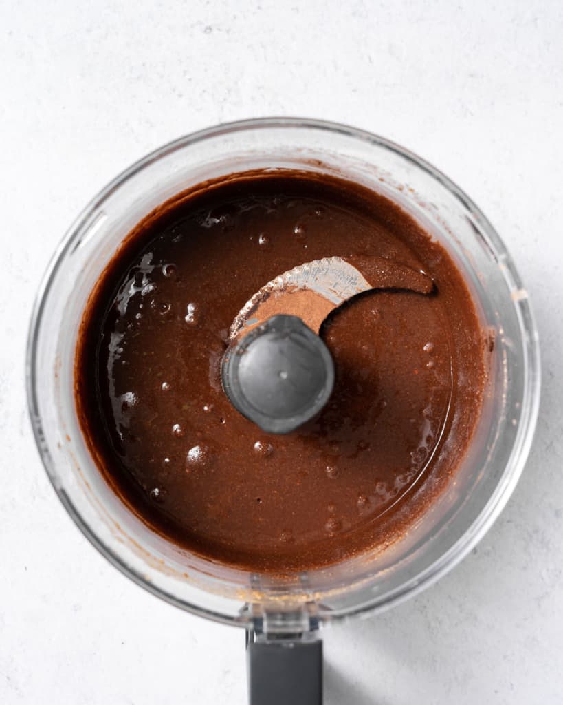 blended Nutella in a food processor