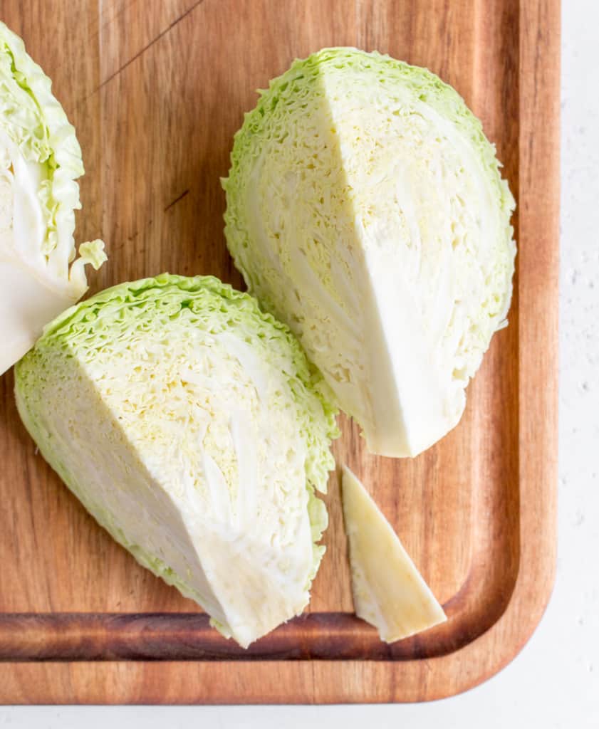 Green cabbage Quartered