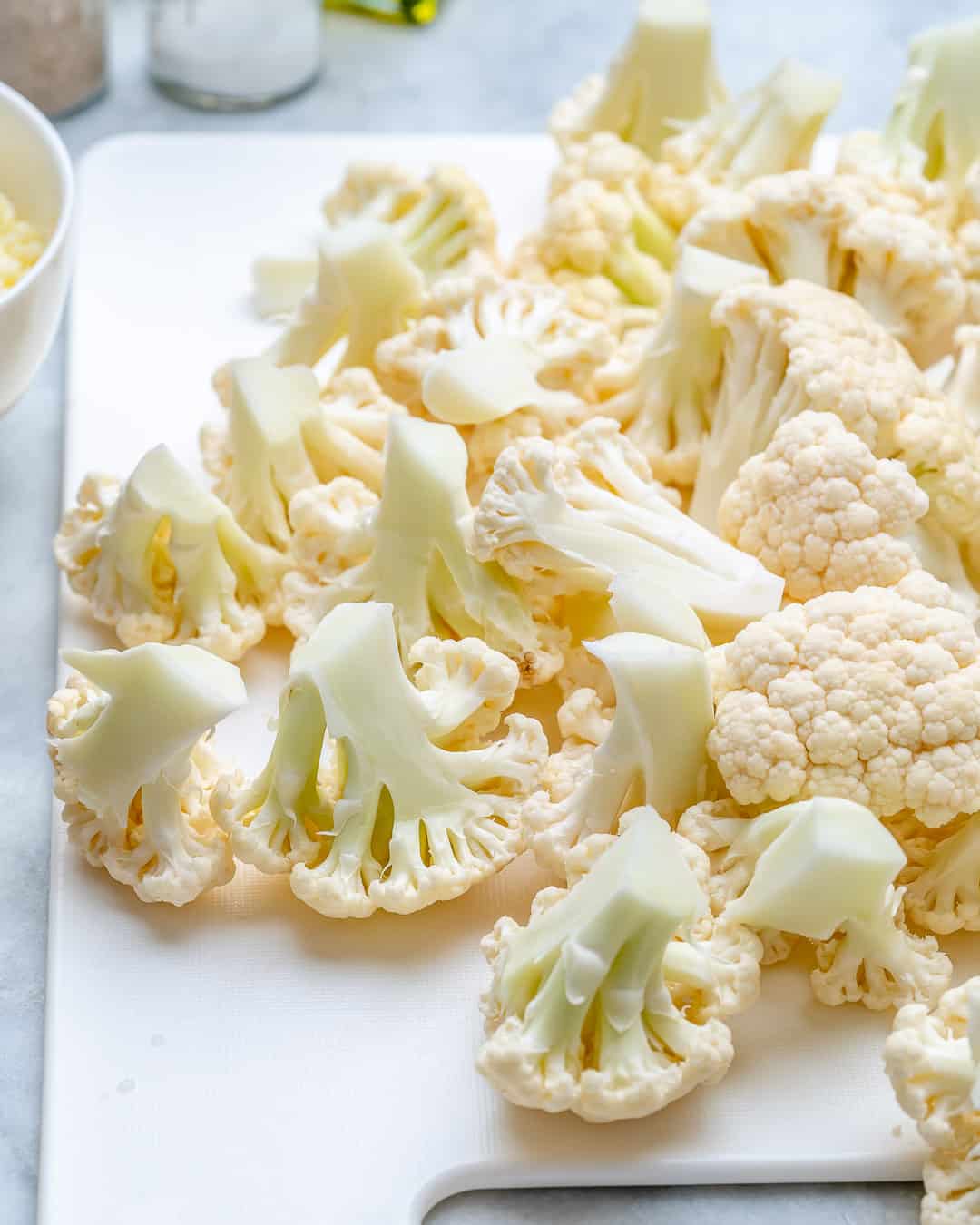 Break cauliflower florets into even sized pieces
