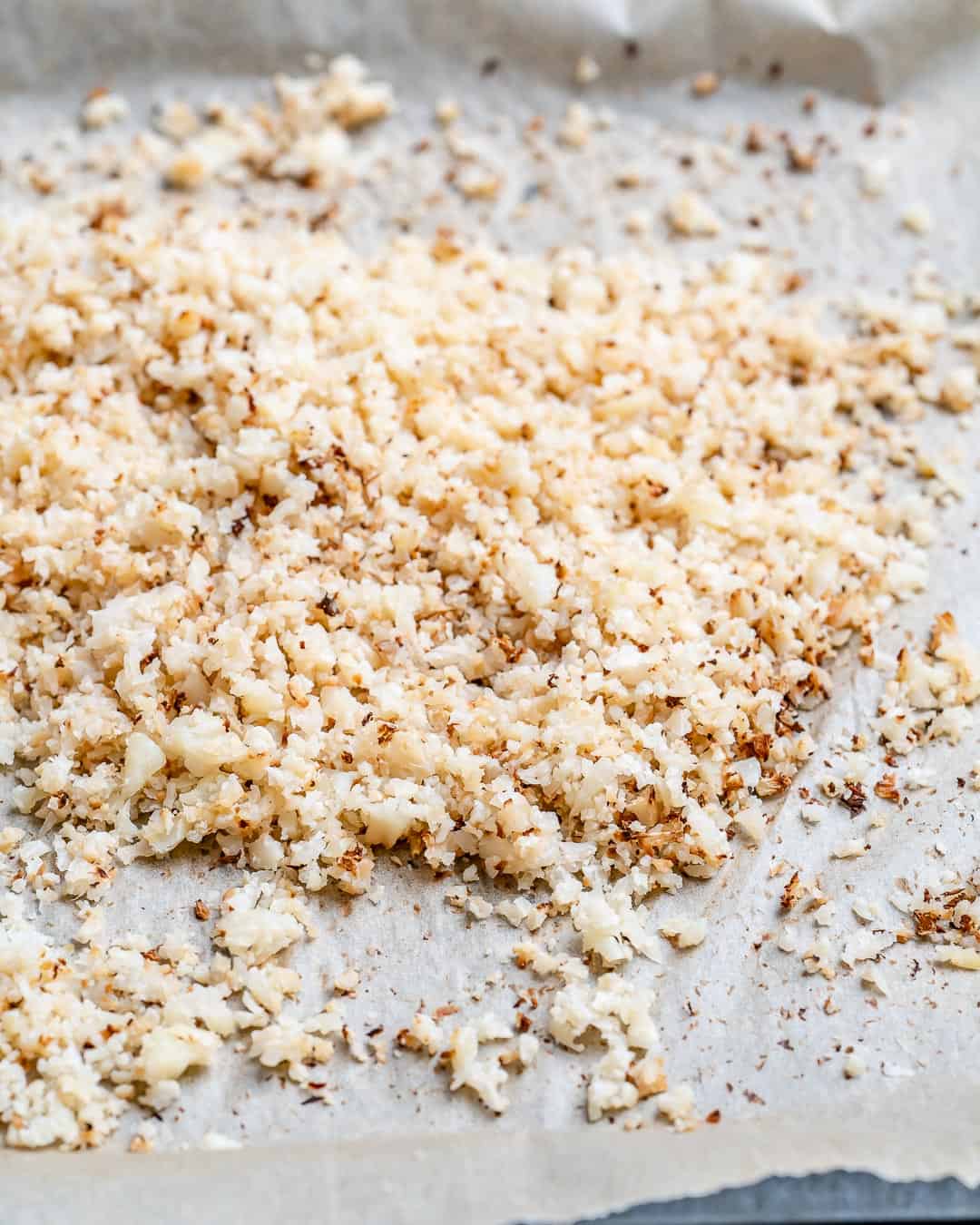 Spread the "rice" on a baking sheet and bake until golden. 