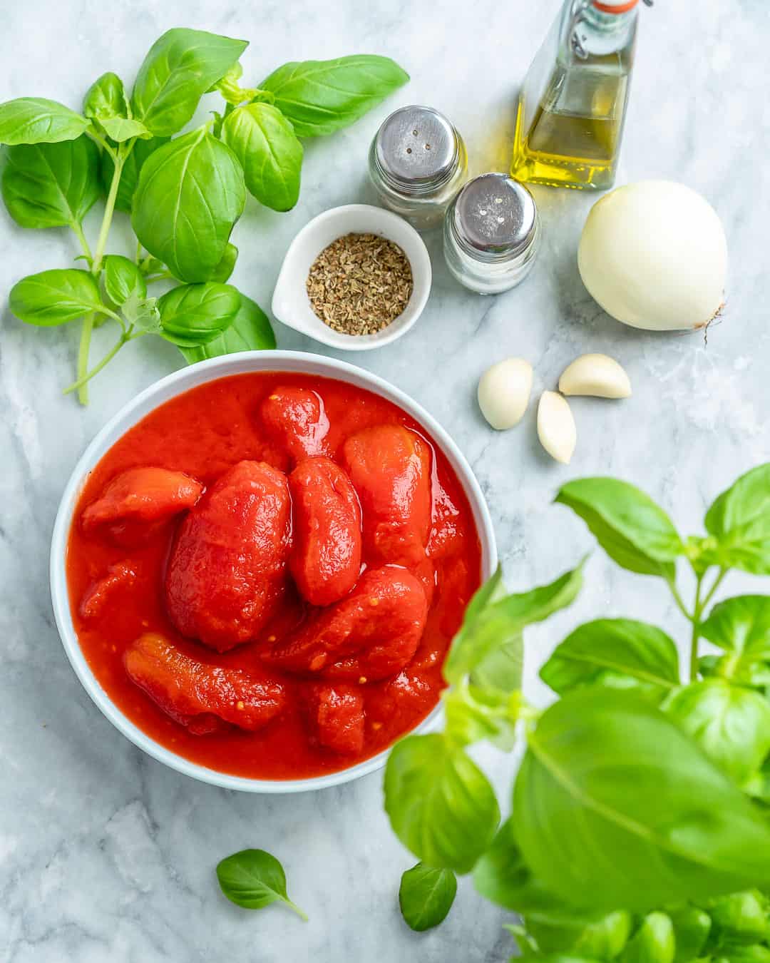 top view sauce ingredients 