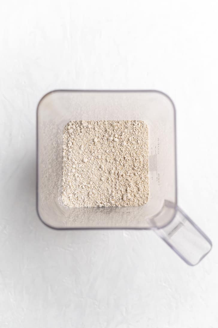 Oat flour in a blender.