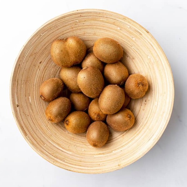 top view of kiwi in a bowl