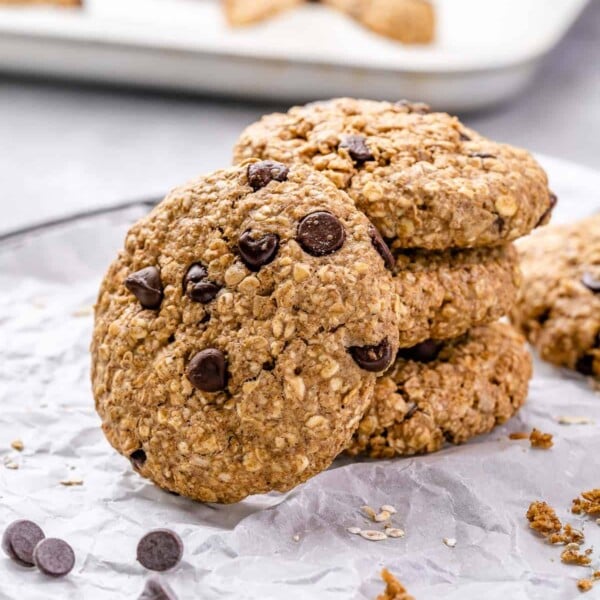 side shot of a stack of cookies