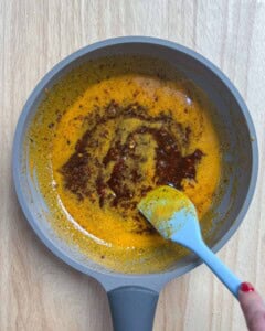 butter herb sauce in a pan.