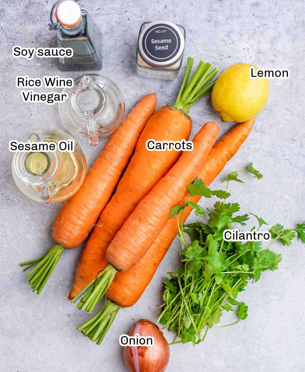 Ingredients to make Asian viral carrot salad.